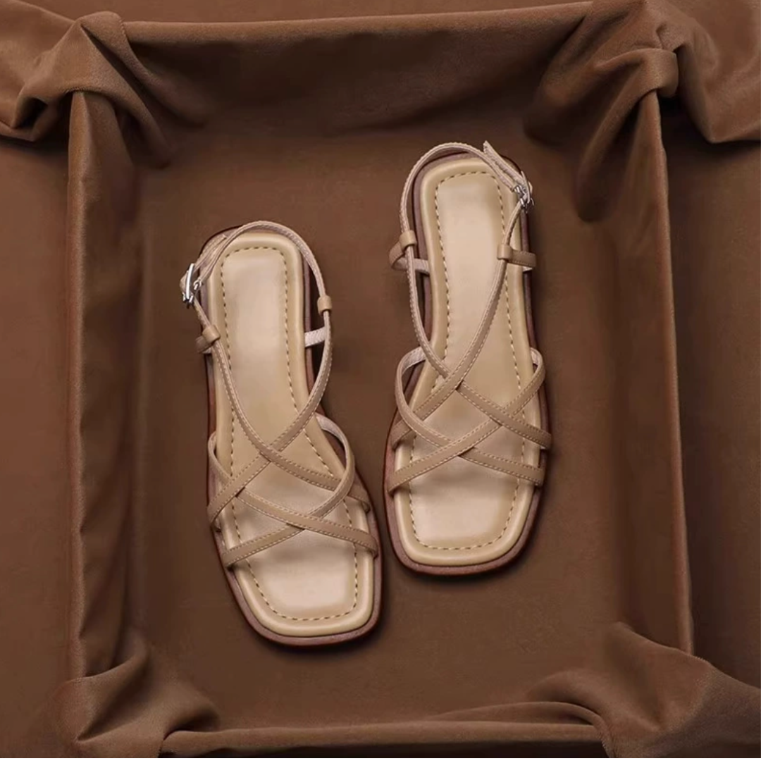 Fiorella Leather Strap Sandals - Solmara