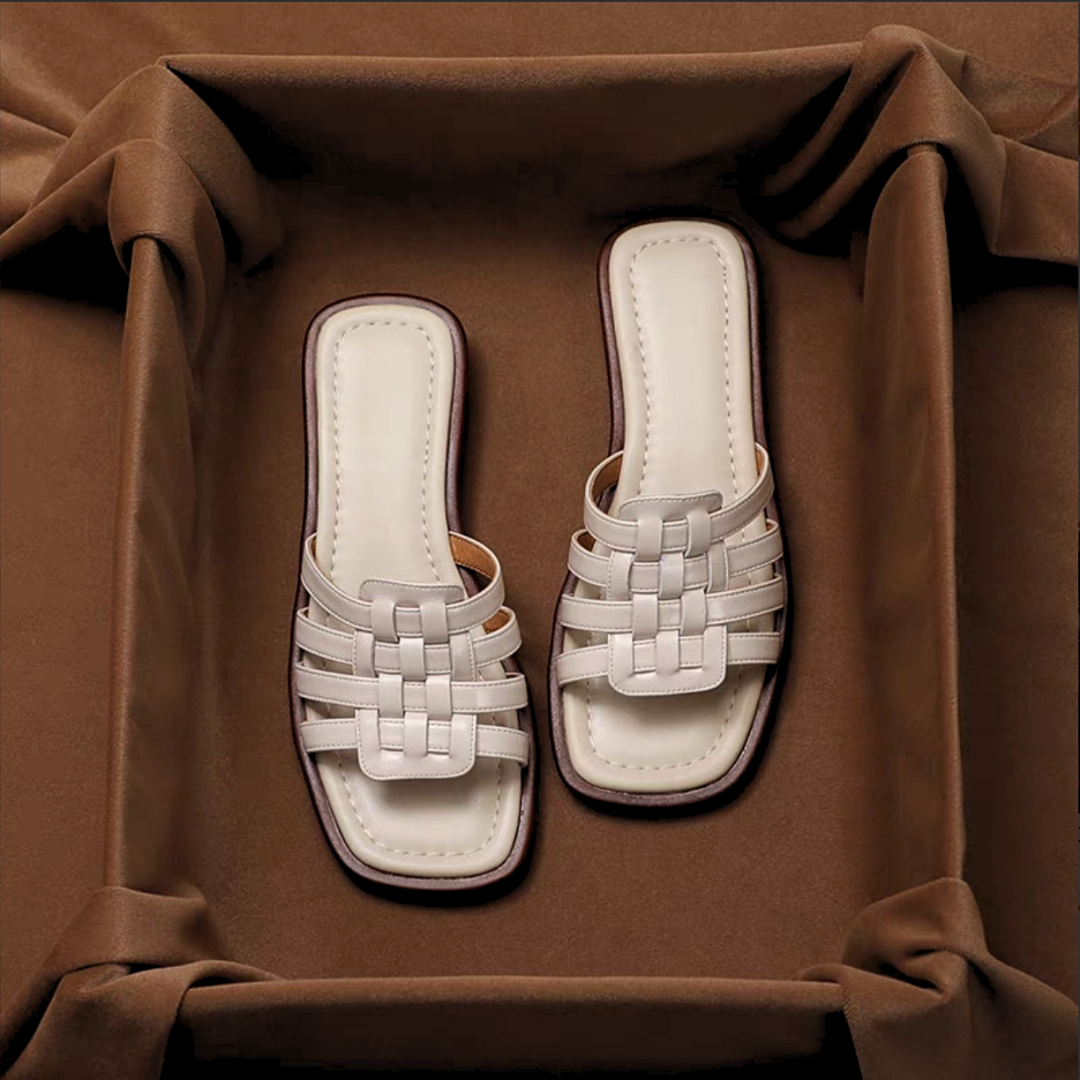 Violetta Leather Slides - Solmara