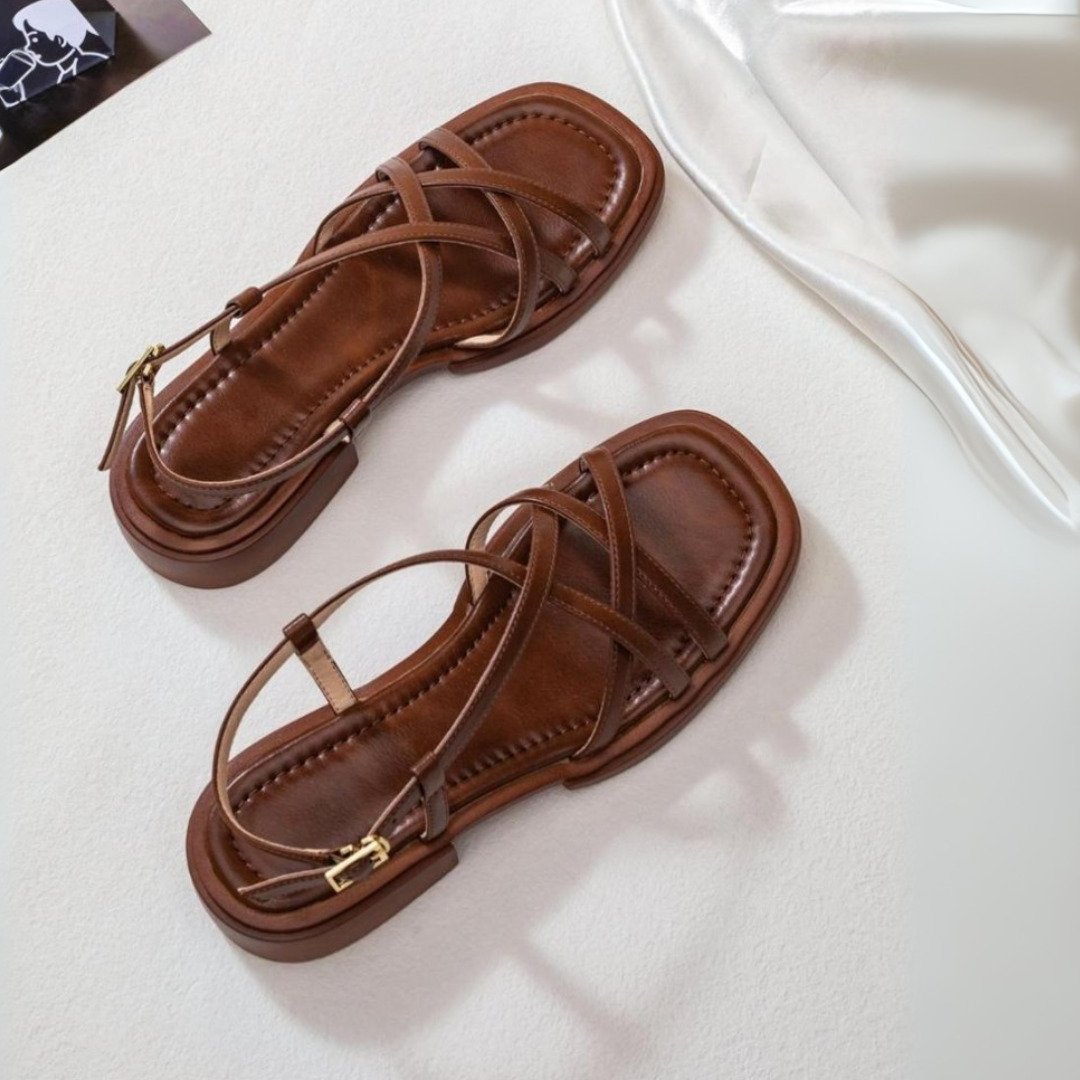 Fiorella Leather Strap Sandals - Solmara