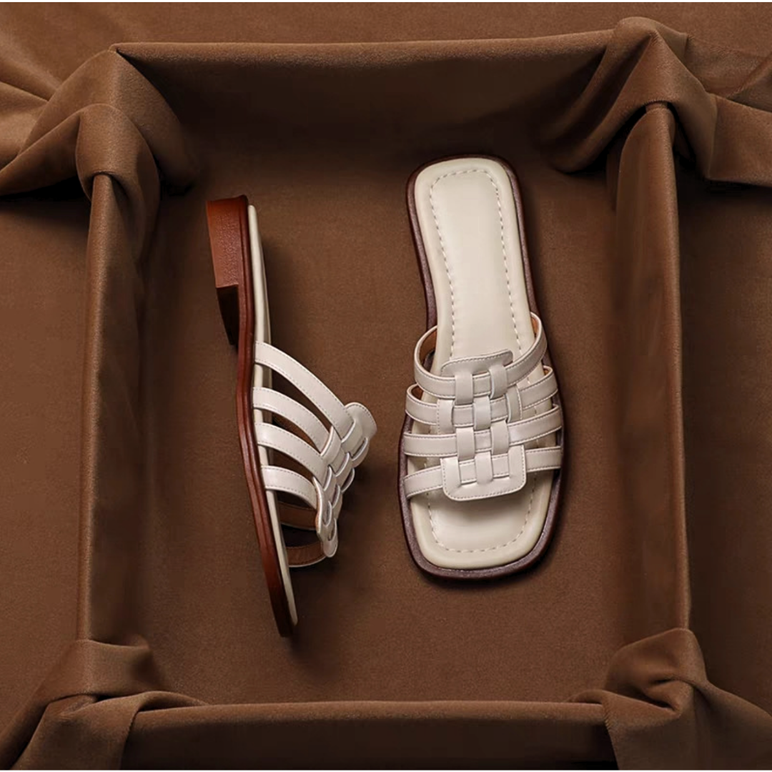 Violetta Leather Slides - Solmara