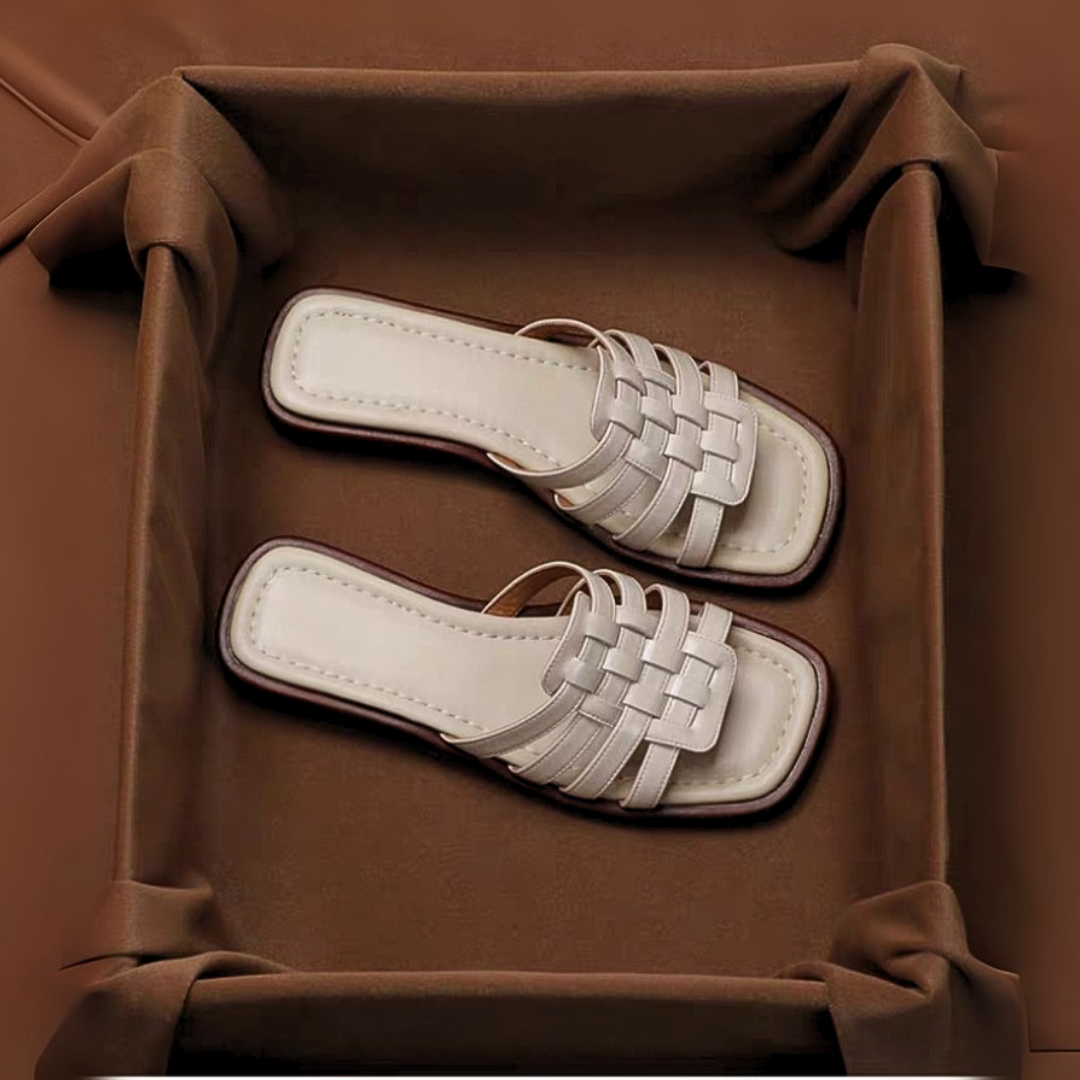 Violetta Leather Slides - Solmara