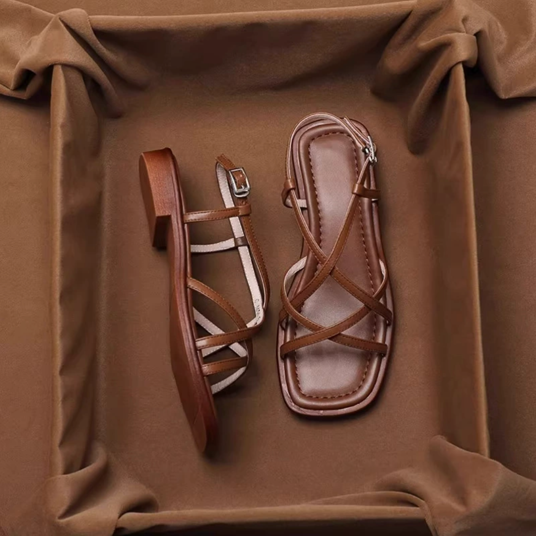 Fiorella Leather Strap Sandals - Solmara